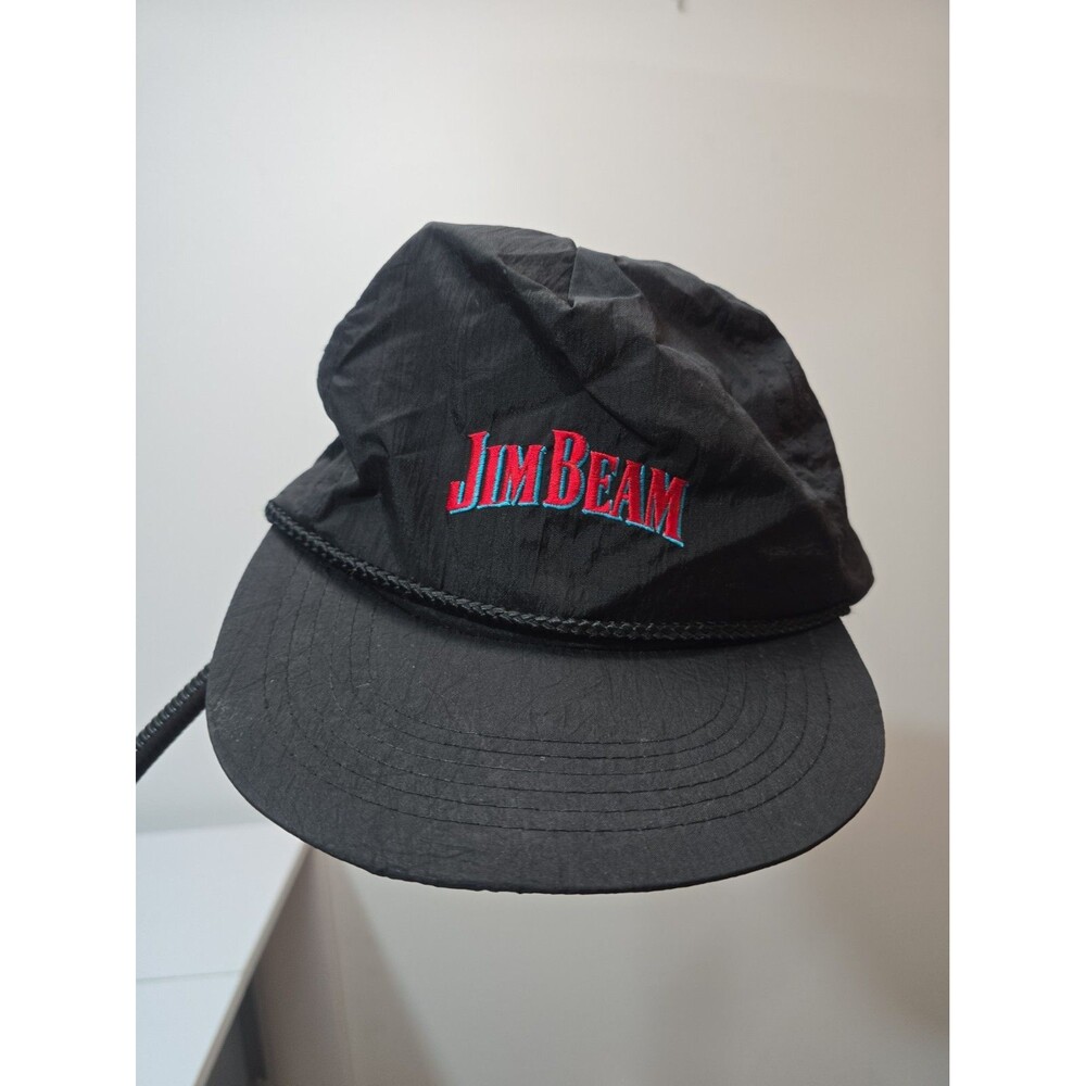 Vintage Jim Beam Whiskey Black Rope SnapBack Hat Cap
